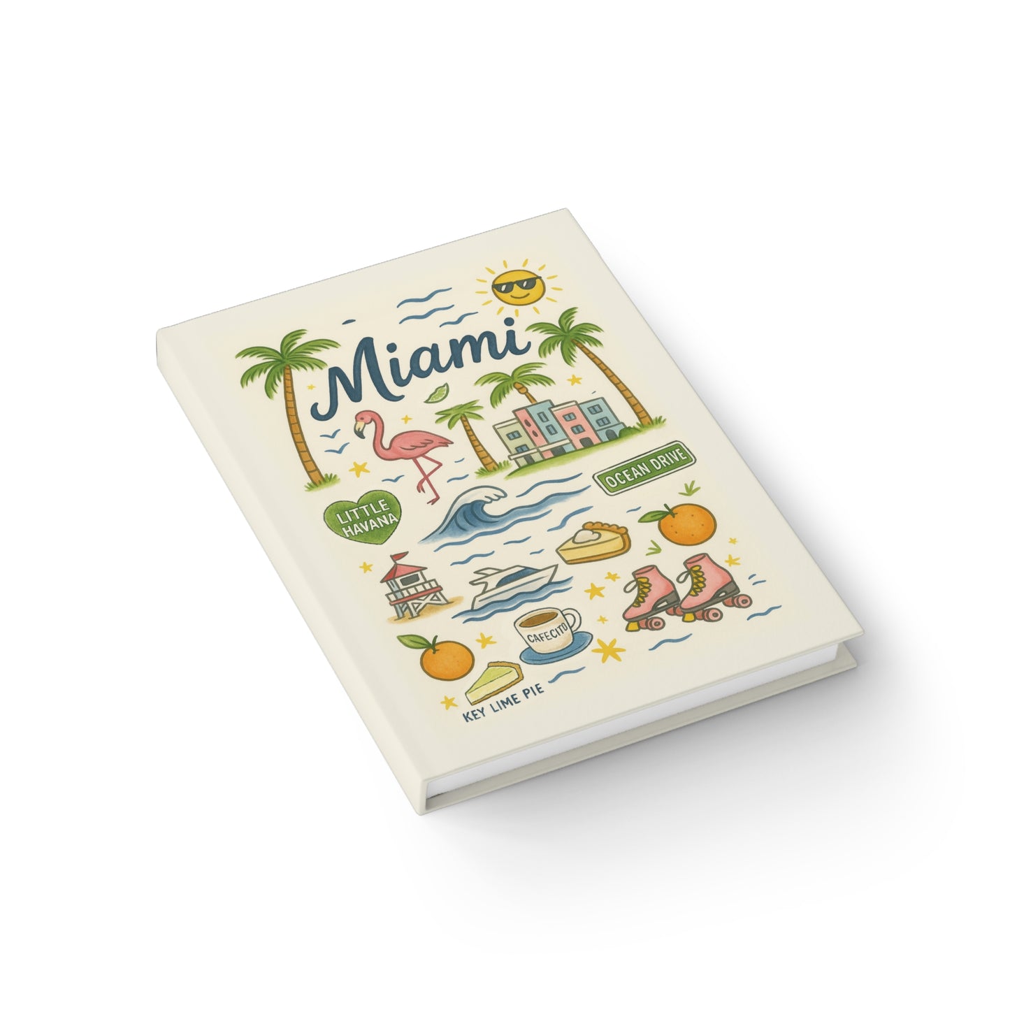 Miami Art Journal - Fabled Veil City Edition, Travelers Notebook, Dreamers Diary, Iconic City Series, Creamy Textured Cover