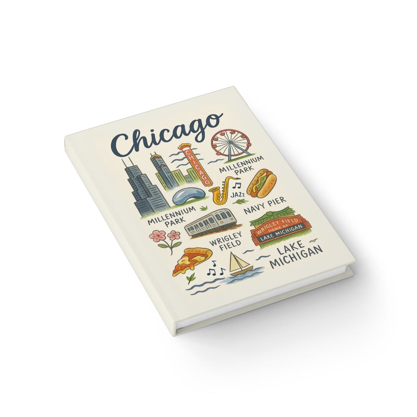 Chicago Ruled Line Journal - Artistic City Notebook for Travelers, Students - Compact Keepsake, Gift for Creatives, Daily Reflections,