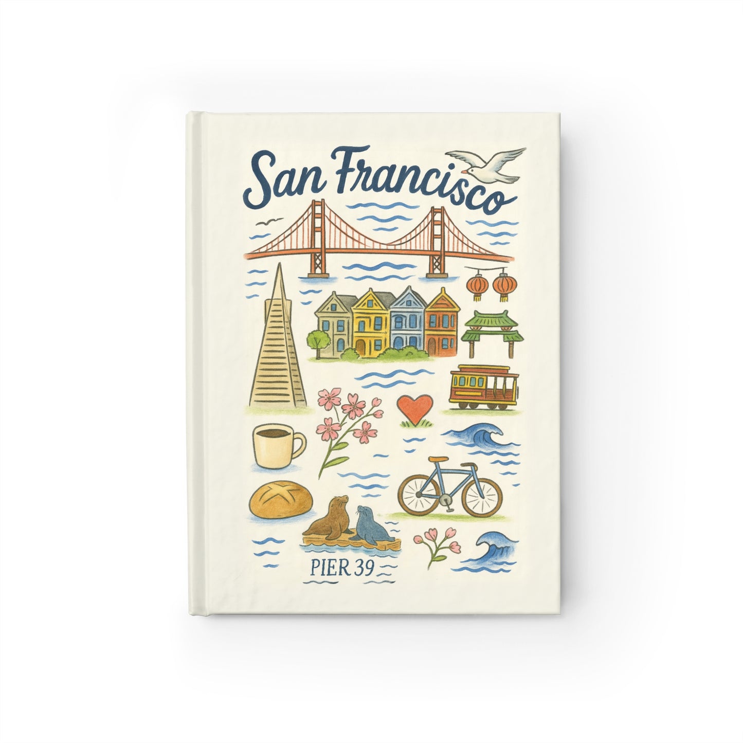 San Francisco Ruled Line Journal - Artistic City Notebook for Travelers, Students - Compact Keepsake, Gift for Creatives, Daily Reflections,
