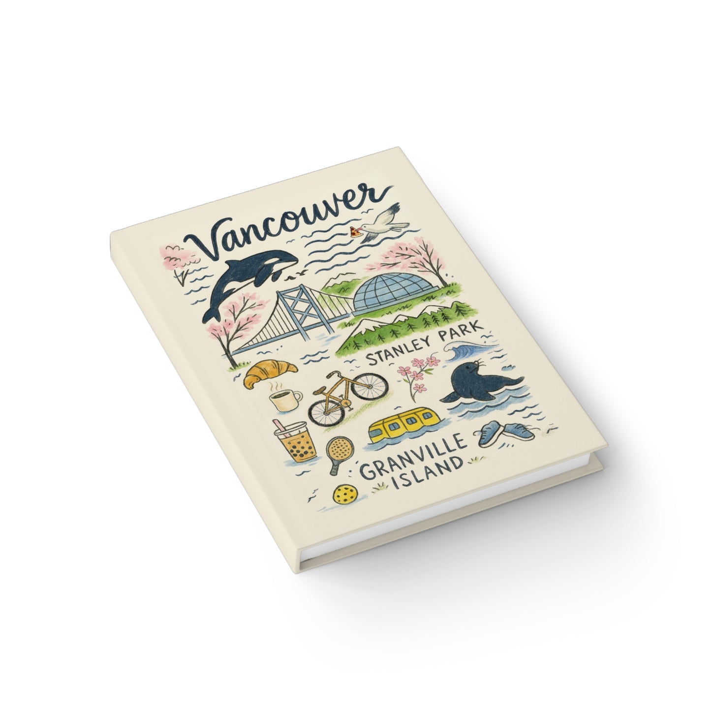 Vancouver Art Journal - Fabled Veil City Edition, Travelers Notebook, Dreamers Diary, Iconic City Series, Creamy Textured Cover