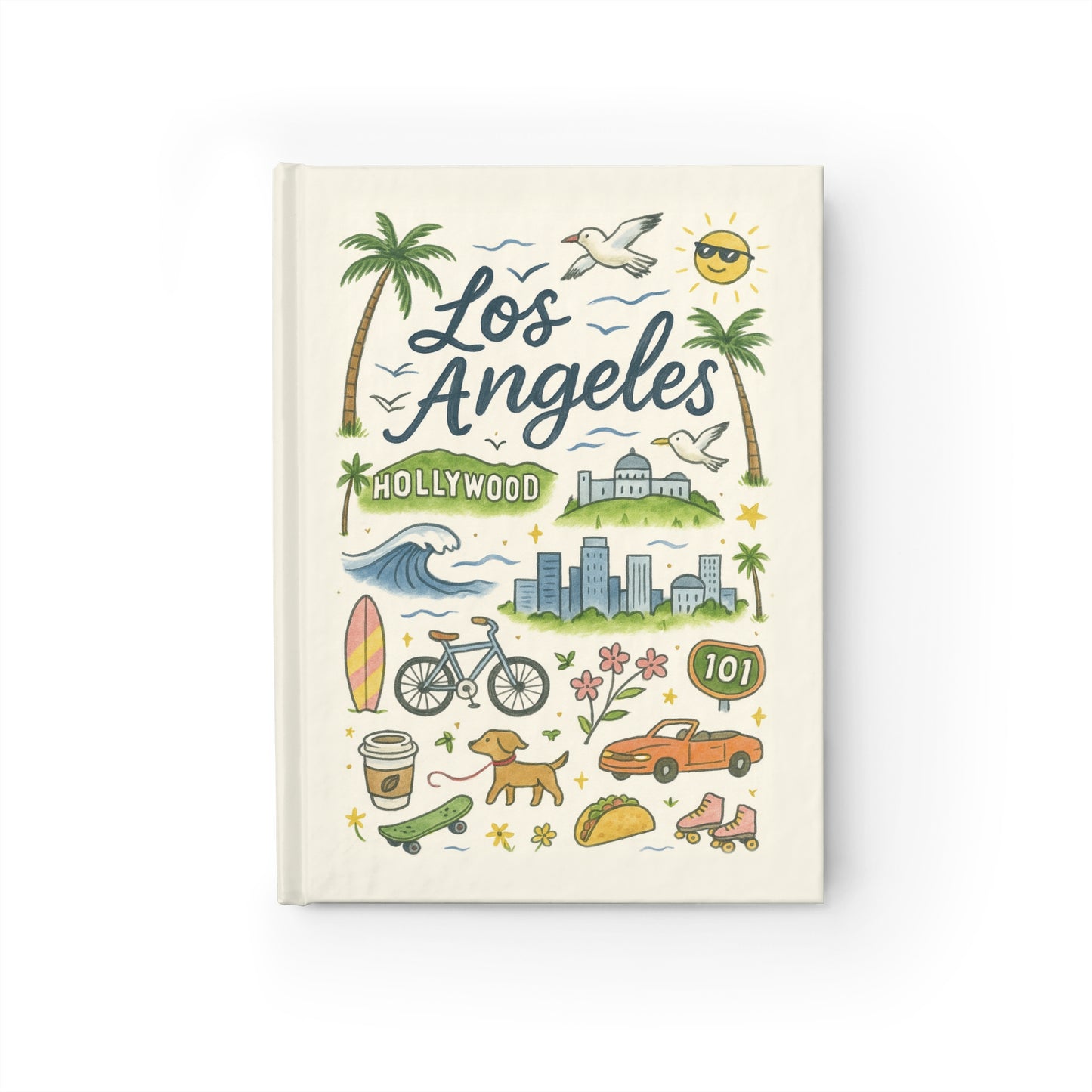 Los Angeles Art Journal - Fabled Veil City Edition, Travelers Notebook, Dreamers Diary, Iconic City Series, Creamy Textured Cover