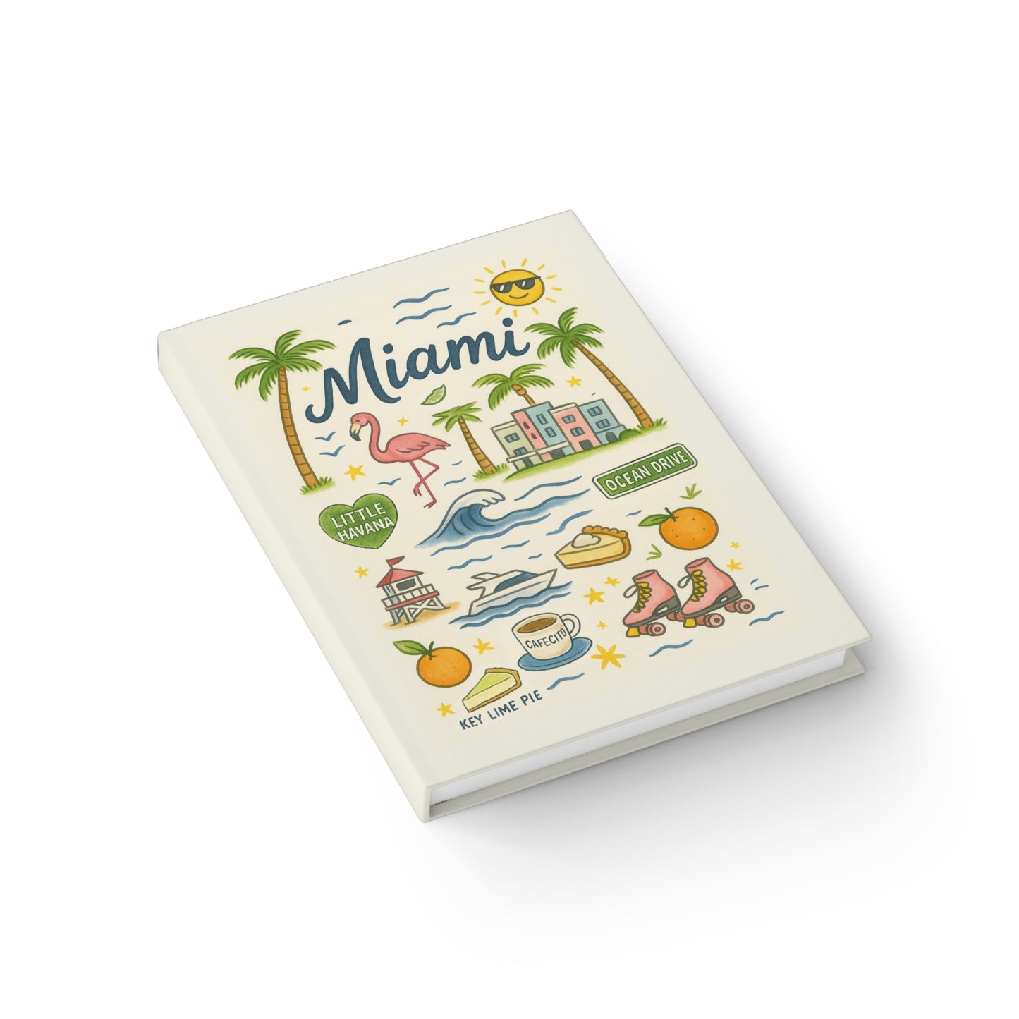 Miami Ruled Line Journal - Artistic City Notebook for Travelers, Students - Compact Keepsake, Gift for Creatives, Daily Reflections,