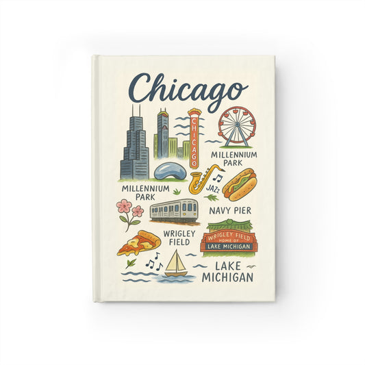 Chicago Ruled Line Journal - Artistic City Notebook for Travelers, Students - Compact Keepsake, Gift for Creatives, Daily Reflections,