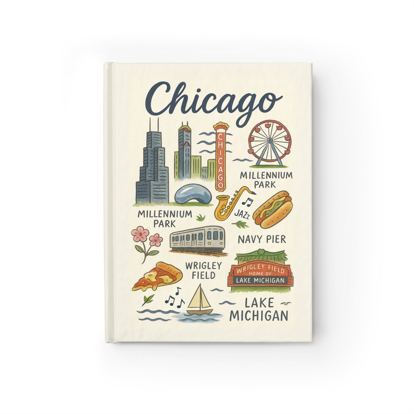 Chicago Art Journal - Fabled Veil City Edition, Travelers Notebook, Dreamers Diary, Iconic City Series, Creamy Textured Cover