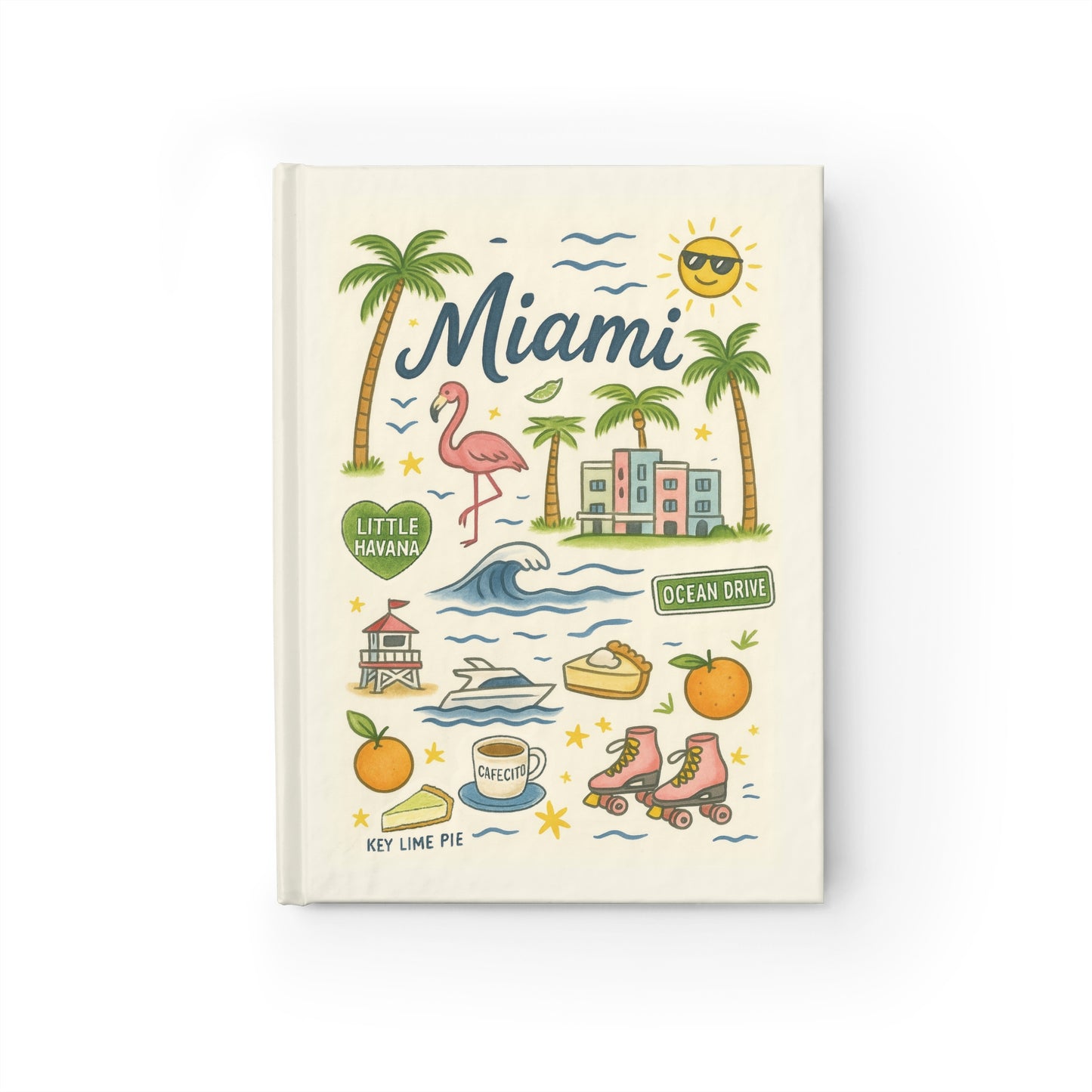 Miami Art Journal - Fabled Veil City Edition, Travelers Notebook, Dreamers Diary, Iconic City Series, Creamy Textured Cover