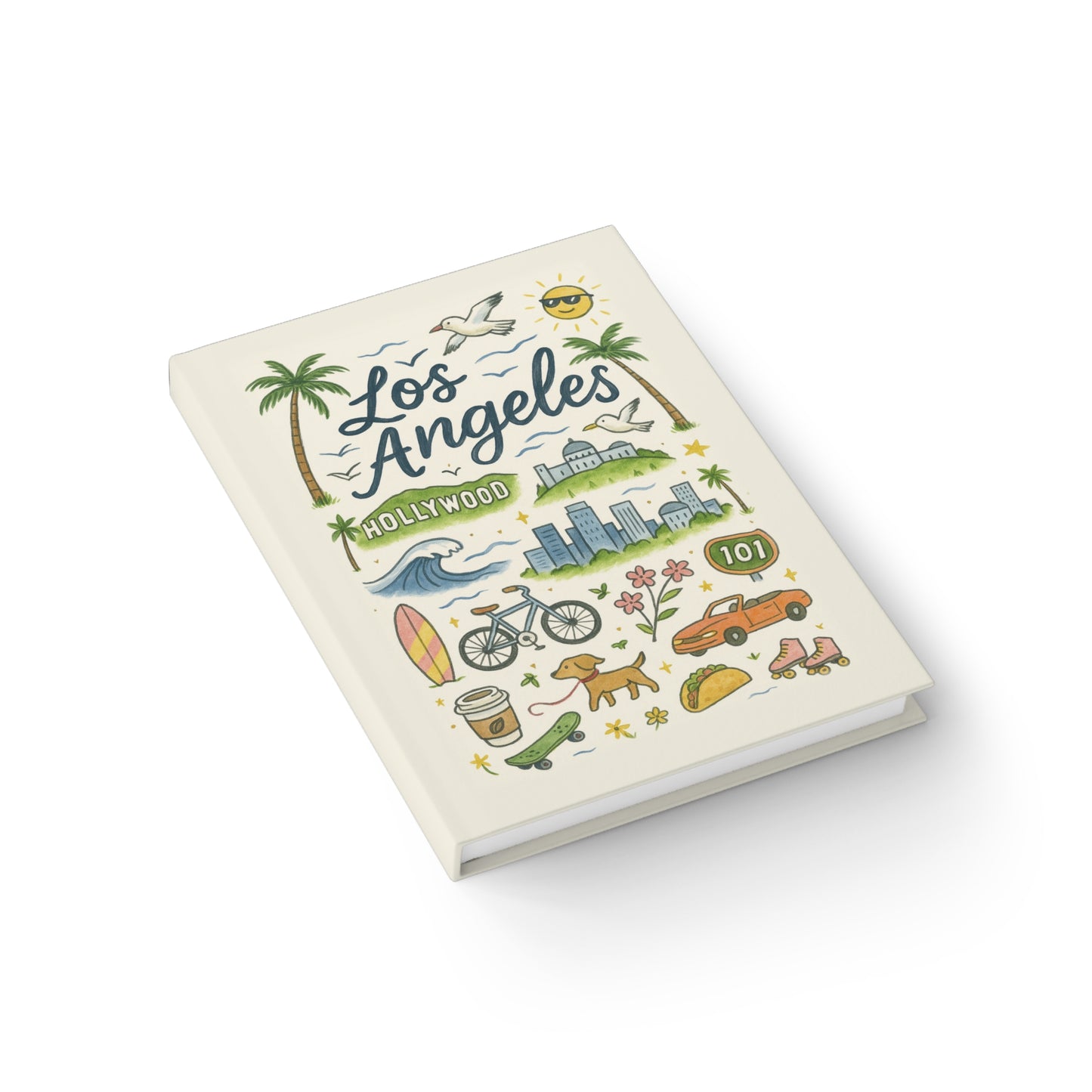 Los Angeles Art Journal - Fabled Veil City Edition, Travelers Notebook, Dreamers Diary, Iconic City Series, Creamy Textured Cover