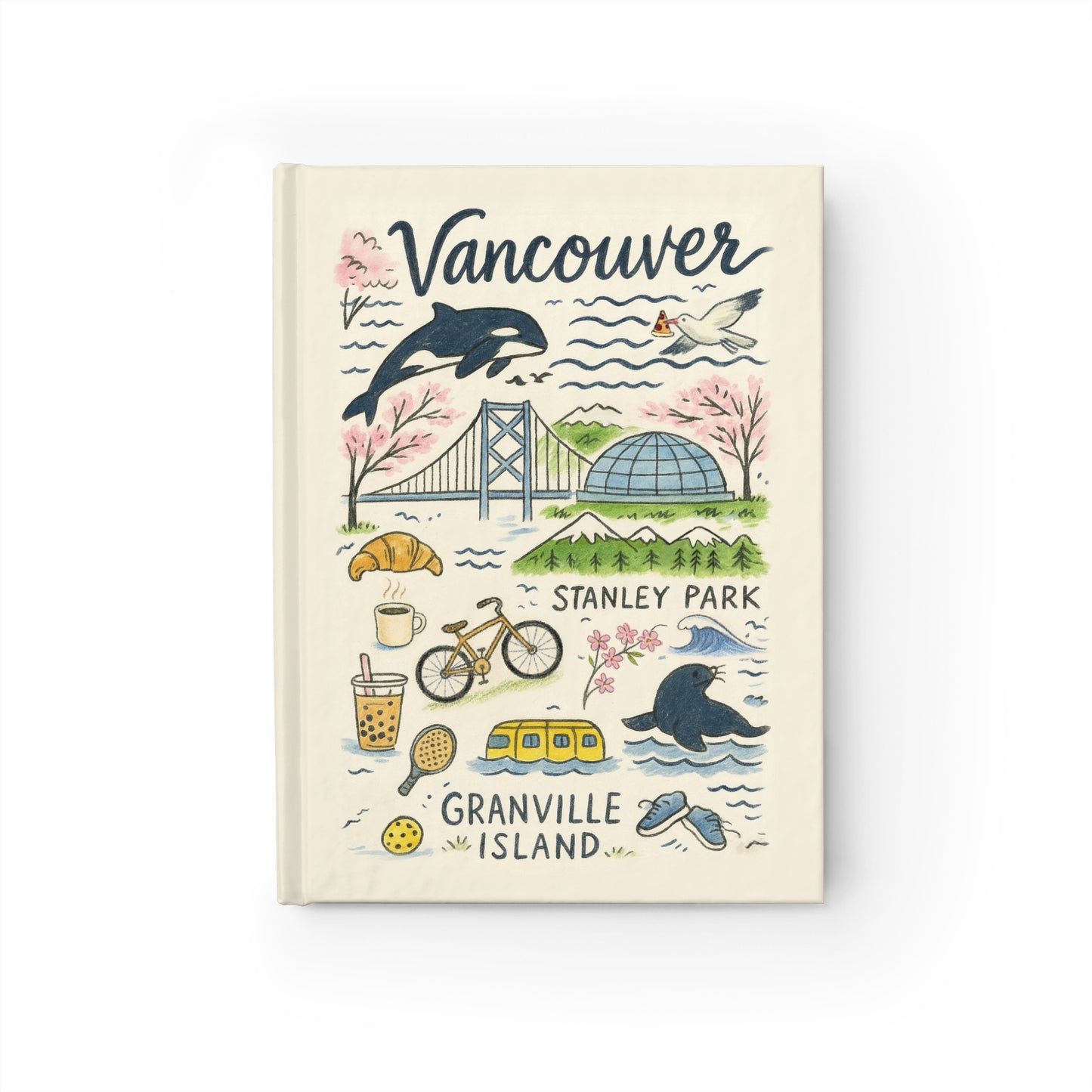 Vancouver Art Journal - Fabled Veil City Edition, Travelers Notebook, Dreamers Diary, Iconic City Series, Creamy Textured Cover