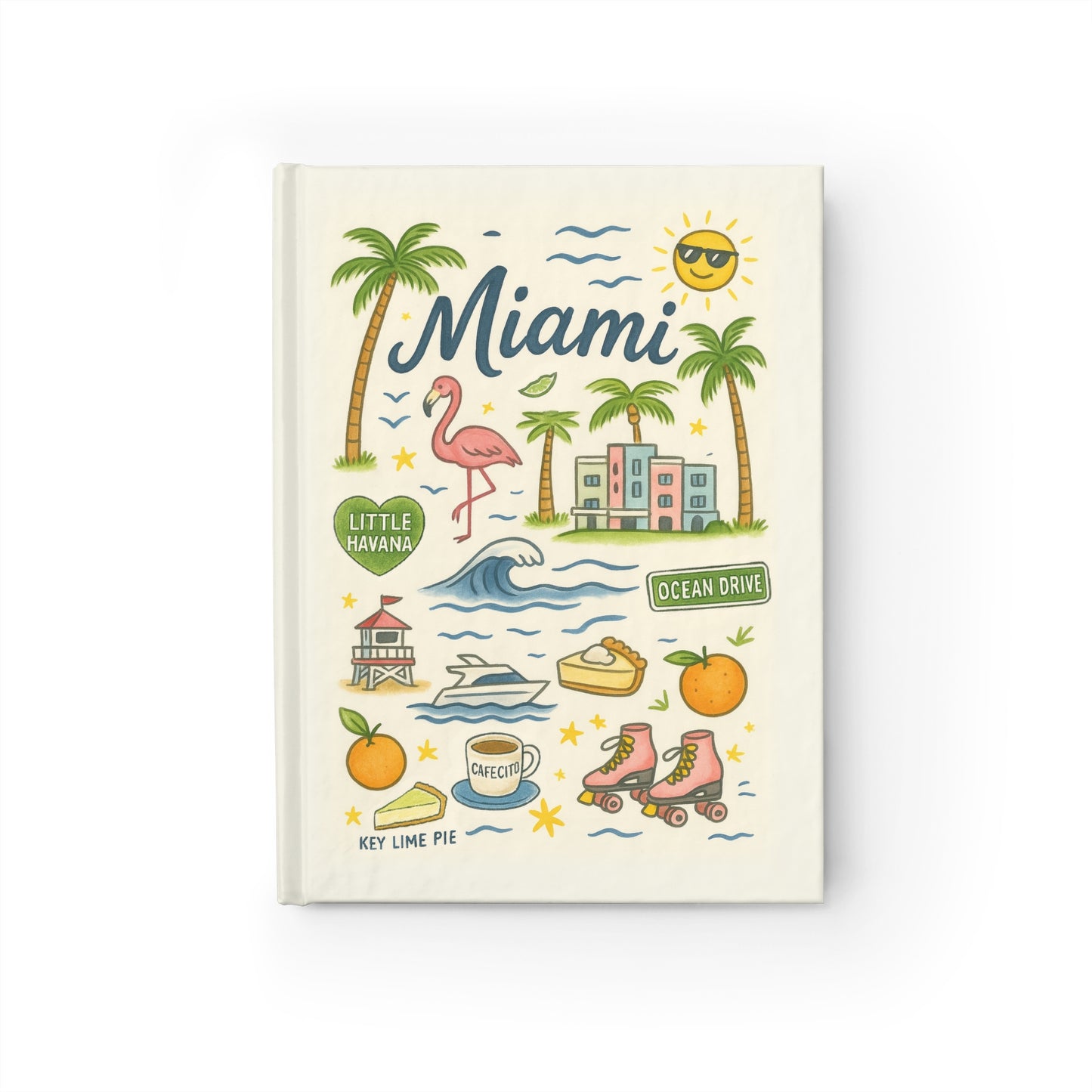 Miami Ruled Line Journal - Artistic City Notebook for Travelers, Students - Compact Keepsake, Gift for Creatives, Daily Reflections,