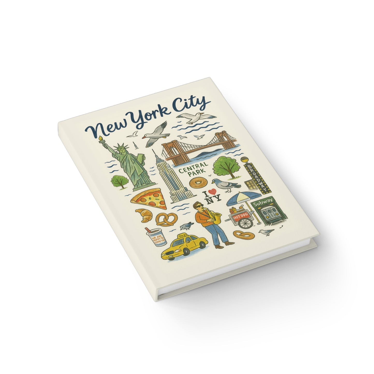 NYC Art Journal - Fabled Veil City Edition, Travelers Notebook, Dreamers Diary, Iconic City Series, Creamy Textured Cover