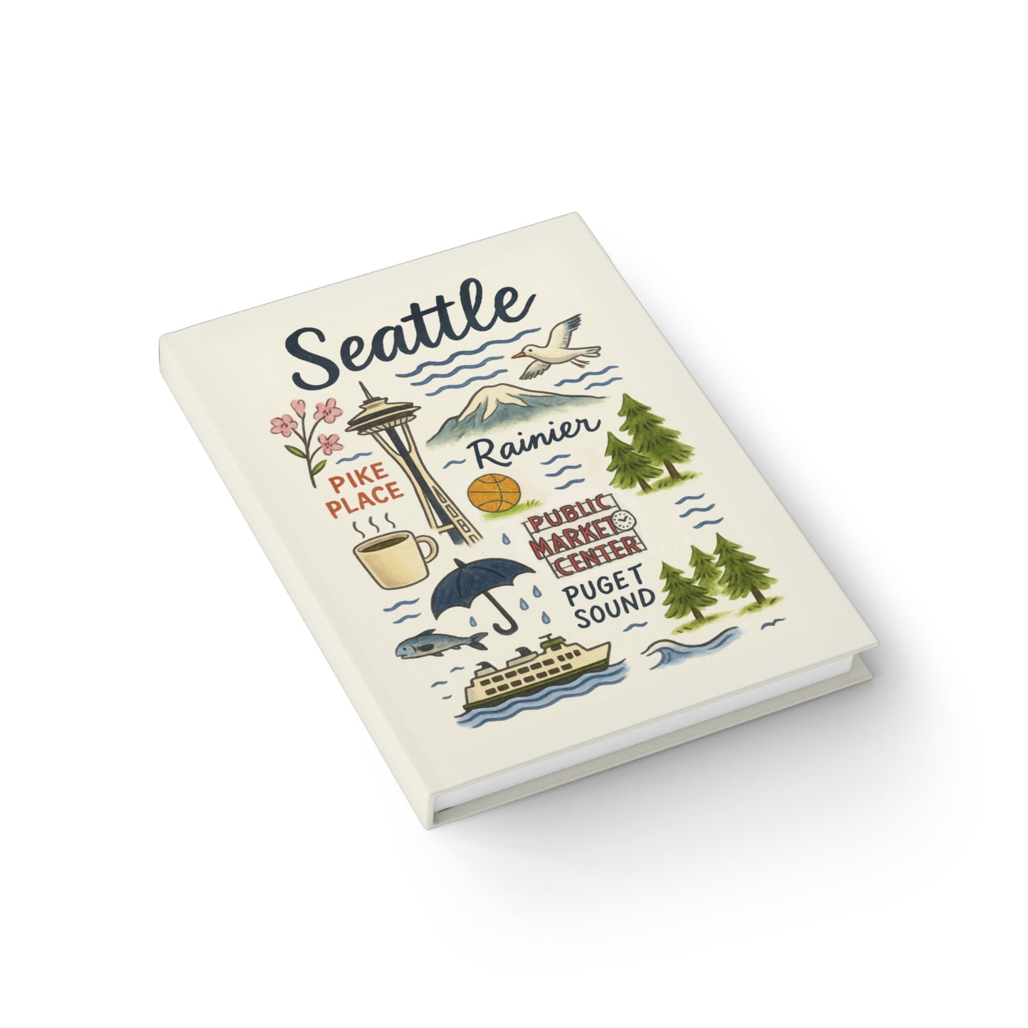 Seattle Ruled Line Journal - Artistic City Notebook for Travelers, Students - Compact Keepsake, Gift for Creatives, Daily Reflections,